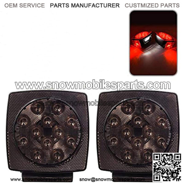 12V Submersible Square Led Trailer Lights Smoked Red Combination Led Stop Tail Brake Turn Signal Light for Trailers Under 80" Boat Trailer Truck Marine Camper RV Snowmobile IP68 DOT Compliant