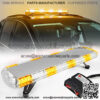 38 Inch Rooftop Emergency Strobe Light Bar 72 LED Traffic Advisor ing Lightbar IP65 Waterproof 15 Flashing Mode Heavy-duty Bolt Mount for Vehicle Security Snowplow Truck(Amber/White/Amber)
