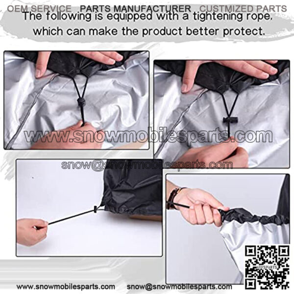 Snow Blower Cover  Snow Thrower Cover   Size for Suitable Most Electric Two Stage Snow Blowers Waterproof and Dustproof-Heavy Duty Polyester Fabric Snow Thrower Cover Includes Locks Drawstring - Image 4