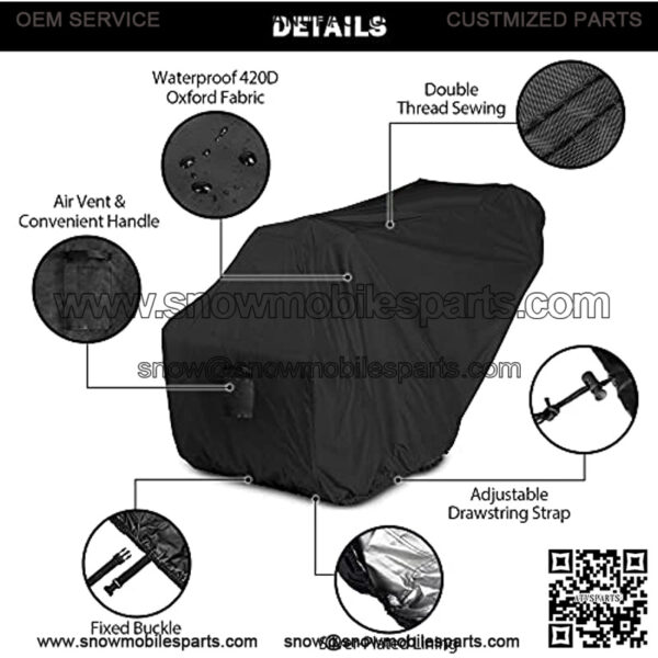 Snow Blower Cover, Snow Thrower Cover Waterproof Snowblower Protector All Weather Outdoor Protection Universal Size for Most Blower Winter Yard Machine - 50.4"x40"x32.7"(LxHxW) - Image 4