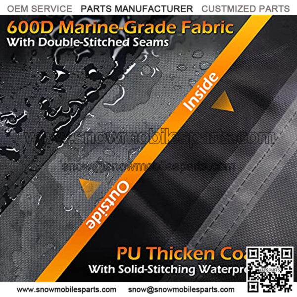 Snow Blower Cover, 600D, Two Stage Electric Snow Thrower Cover, Heavy Duty 600D Oxford Fabric Waterproof, Windproof, Sun UV Dust Proof, with Air Vent, Reflective Stripe Handle - Image 2