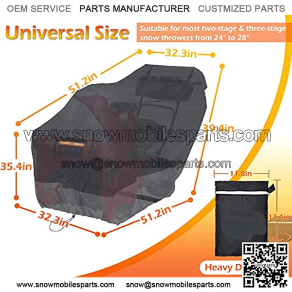 Snow Blower Cover, 600D, Two Stage Electric Snow Thrower Cover, Heavy Duty 600D Oxford Fabric Waterproof, Windproof, Sun UV Dust Proof, with Air Vent, Reflective Stripe Handle - Image 3