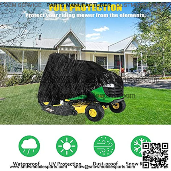 LP93917 Riding Lawn Mower Cover Protective Storage Tarp Fit for 100-X300 Series Tractors Heavy Duty 330D Oxford Fabric Waterproof All-Weather Protection - Image 2