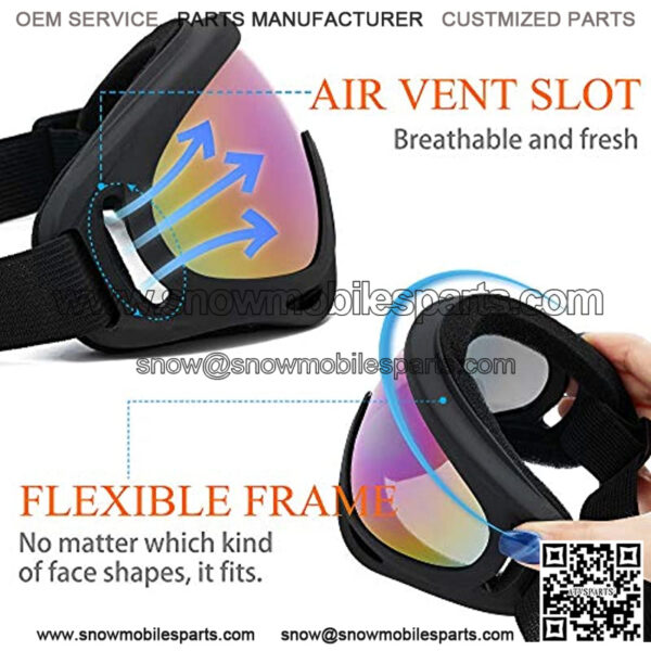 FUT Ski Goggles Motorcycle Snowboard Goggle for Men Women & Youth 2 Pack - Image 3