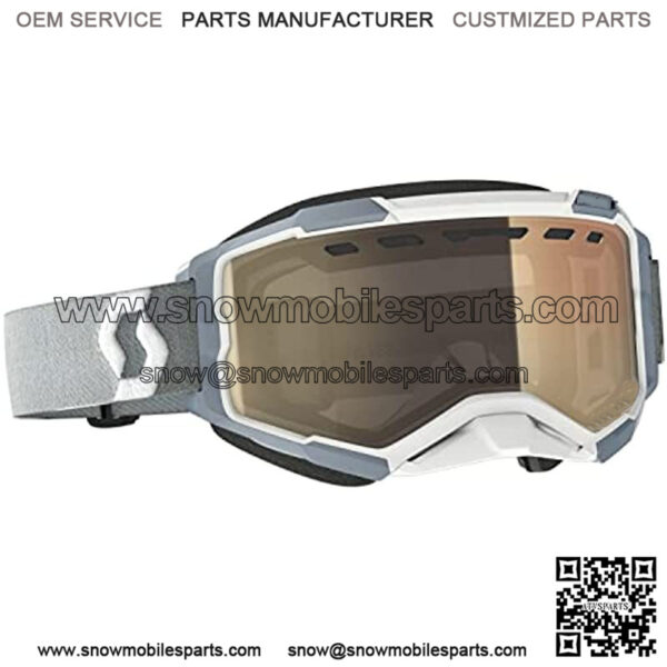 SCOTT Fury Adult Snowmobile Goggles - White/Grey/Light Sensitive Bronze Chrome/One Size