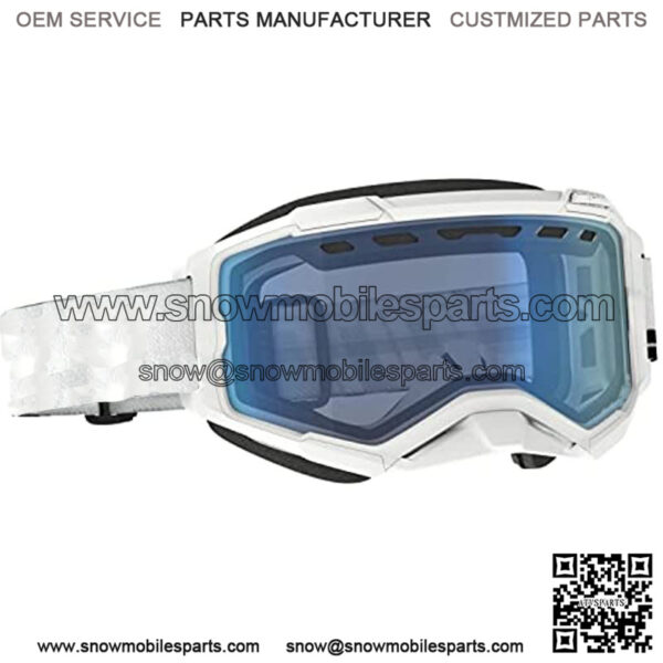 SCOTT Fury Adult Snowmobile Goggles - White/Black/Blue/One Size