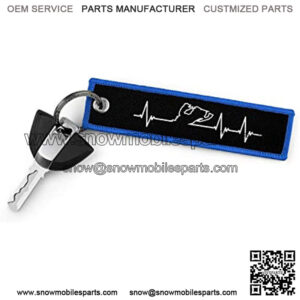 KEYTAILS Keychains, Premium Quality Key Tag for Snowmobile, Sled [Snowmobile - Heartbeat]