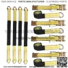 Yellow 2" x 120" Wheel Tie Down Straps with Heavy Duty Flat Hooks 4pcs
