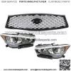 Pair Headlights+Front Upper Grille For 2014-2016 2017 Infiniti Q50 w/o AFS LH+RH - Image 2