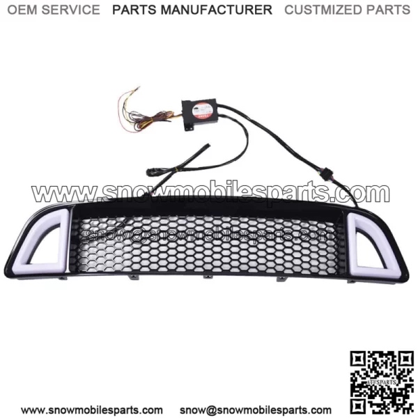 For 13-14 Ford Mtang Non-Shelby Front Bumper Upper LED Grille Black - Image 3