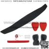 52" Universal Matte Black Trunk Spoiler Wing Fin Tail w/ LED Lights 2 Pedestal - Image 2