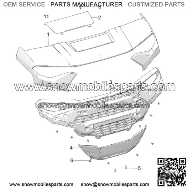 Polaris Center Hood, Gloss Black,  OEM Part 5454492-070(For: Polaris) - Image 2