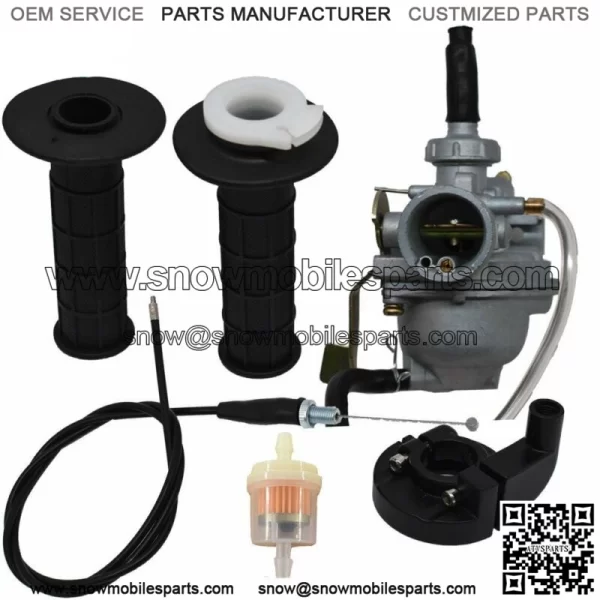 New Carburetor & Throttle Handle Grip Bar For Honda XR50R CRF50F Z50 Z50R (7/8") - Image 2