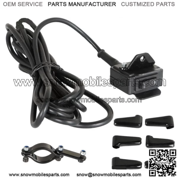 ATV 12V Handle Bar Control Switch & Mounting Bracket Winch Rocker Thumb Switch