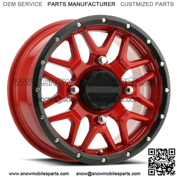Raceline Krank UTV Wheels/Rims Red 14" Polaris RZR 1000 XP (4) (For: Polaris)