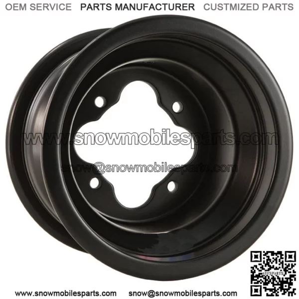 DWT Black A5 Rolled Lip 4+1 Front Rear Wheel 10" 10x5 4+1 4/110 Polaris RZR170