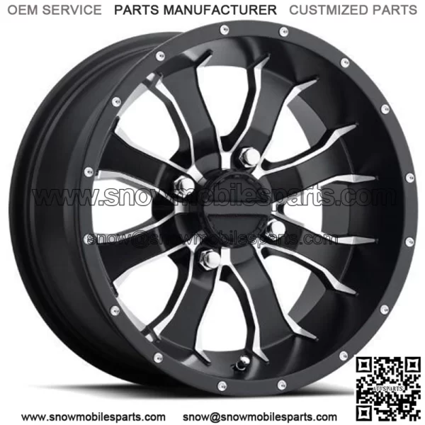 15x7 Raceline A77 Mamba UTV Satin Black with Machined Spokes Wheel 4x156 (5mm) (For: Polaris)