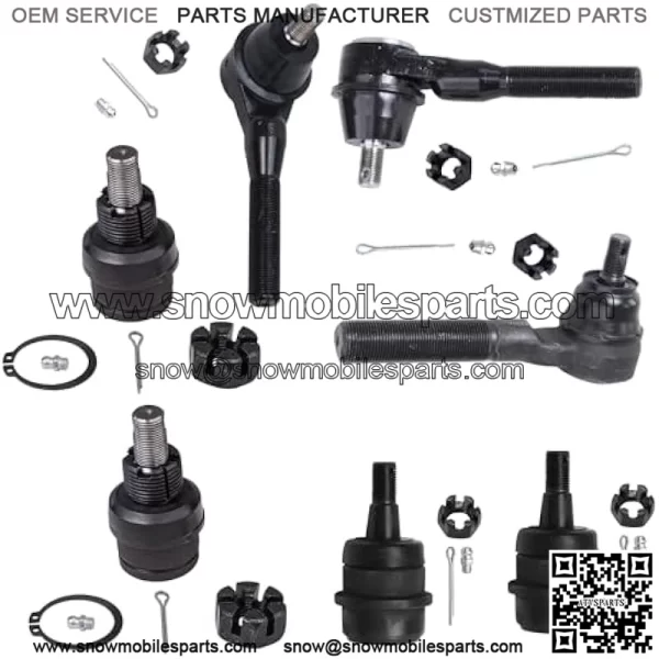 Front 7pc Tie Rods Ball Joints for Jeep Grand Cherokee Wrangler TJ Comanche, 3 Inner & Outer Tie Rods, 2 Lower Ball Joints, 2 Upper Ball Joints Replacement - Image 2