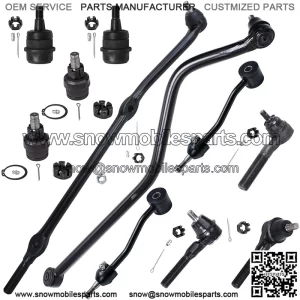 Front 11pc Suspension Kit for 1997-2006 Jeep Wrangler TJ, 4 Ball Joints 3 Tie Rods 2 Sway Bars 1 Drag Link 1 Track Bar 1998 1999 2000 2001 2002 2003 2004 2005 Replacement