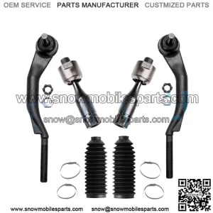 Front Inner Outer Tie Rod w/ Boot for 2003-2009 Chevy Trailblazer GMC Envoy