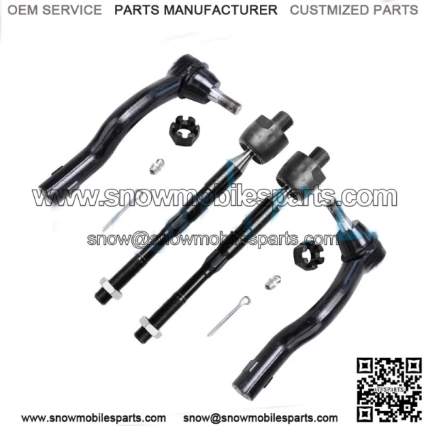Front Inner & Outer Tie Rods for 2004 - 2014 QX56 Nissan Armada Titan 5.6L