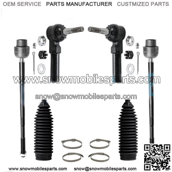 Inner & Outer Tie Rod Ends w/ Rack Boots for  Chevy Buick Pontiac Olds