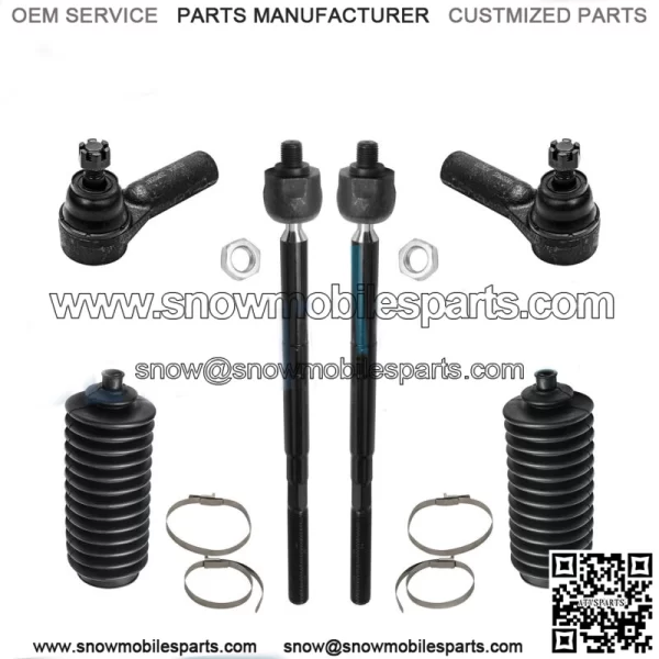 Front Inner & Outer Tie Rod Ends and Tie Rod Boots for Ford Escape Mazda Tribute
