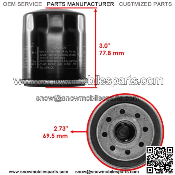 2 Pack Oil Filter for Yamaha YFM660 Grizzly YXR660 Rhino YFM450 Kodiak YFM450Fx (For: 2006 Yamaha Rhino 660) - Image 2