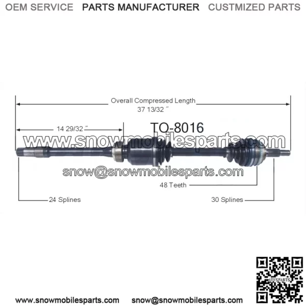 Front Pass Right CV Axle Shaft TO-8016 For Toyota Avalon Camry Solara (For: Toyota)