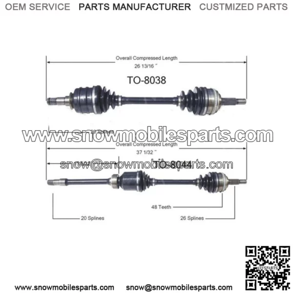 Fits Toyota Camry Solara 2X CV Axle Shaft Front Left Front Right (For: Toyota)