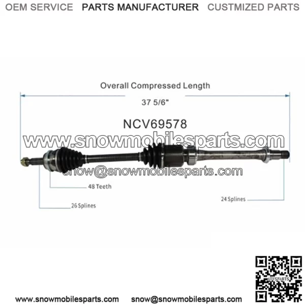 Front CV Joint Axle Shaft Pair Set 2 piece NEW For Toyota Camry 2009 2007 (For: Toyota) - Image 2