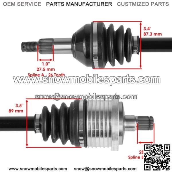 Rear CV Axle For Can-Am Maverick 1000R 4x4 2017-2018 Left Or Right - Image 3
