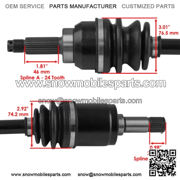 Front Left & Right Axles for Honda Pioneer 500 44350-HL5-A41 / 44250-HL5-A41 - Image 5