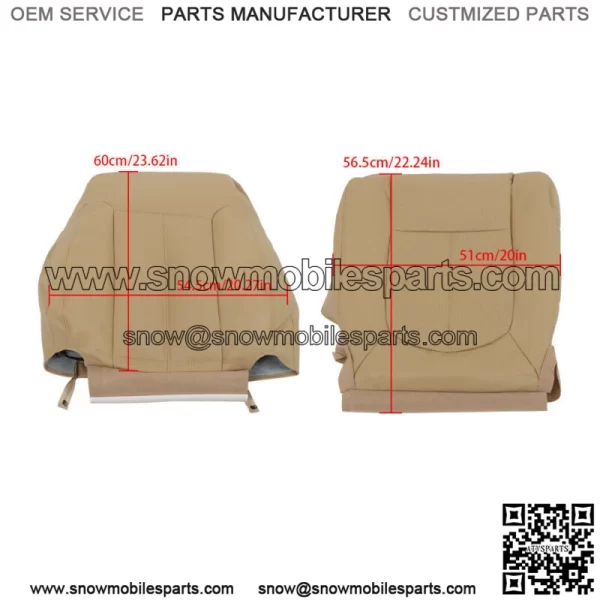 Front Left Right Seat Covers For 2011-2016 Ford F250 F350 F450 F550 Lariat Tan - Image 3