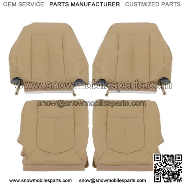 Front Left Right Seat Covers For 2011-2016 Ford F250 F350 F450 F550 Lariat Tan - Image 4