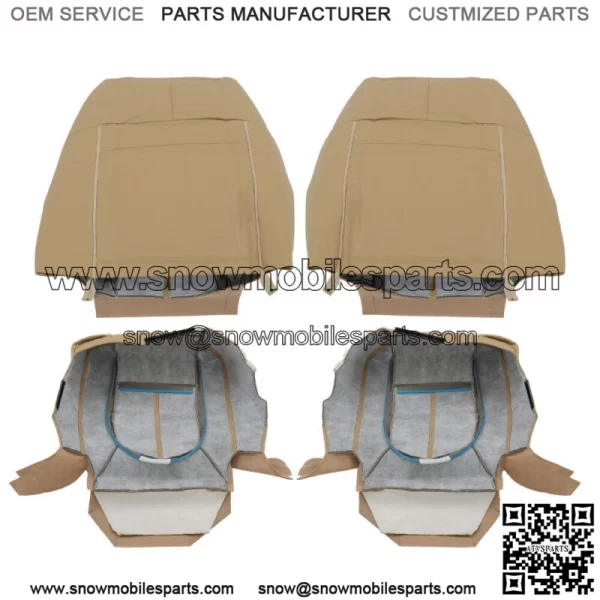 Front Left Right Seat Covers For 2011-2016 Ford F250 F350 F450 F550 Lariat Tan - Image 5