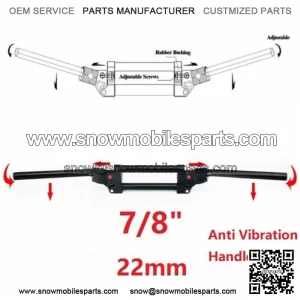 7/8" 22mm Adjustable Anti Vibration Handlebars For Yamaha Banshee YFZ350 YFZ450R (For: Yamaha)