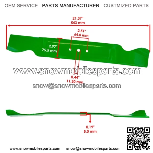 490-110-M112 490110M112 7420499 9420499 42" Deck High Lift Blades for MTD White - Image 2