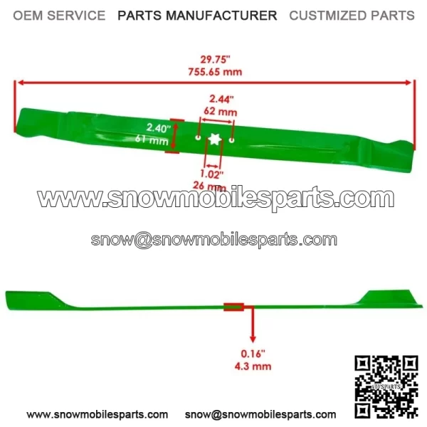 742-04385 94204385 942-04385 74204385 30" Deck Spindle Blade for Cub Cadet MTD - Image 2