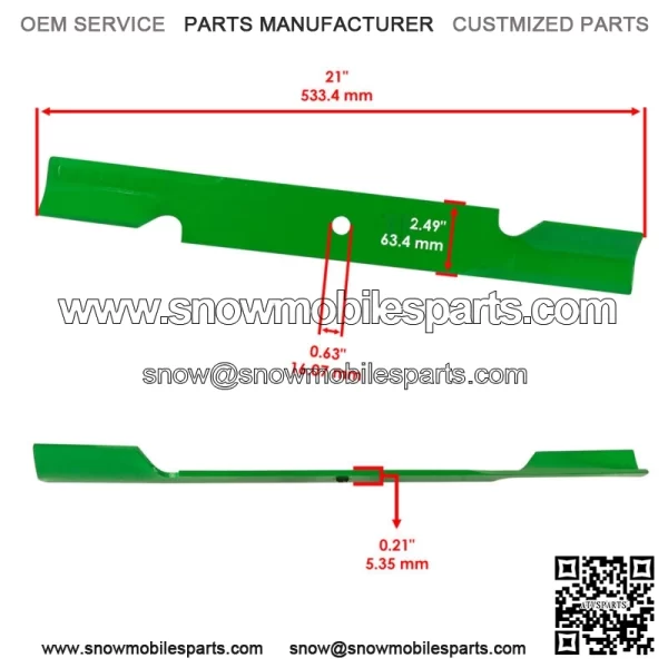 5020842ASM 5101755S 770136 61" Deck Blade 21" For Snapper 550Z Pro S120 S125XT - Image 2