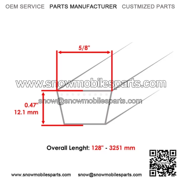 48285 486284 52" Deck Drive V Belt For Scag Super Z SMZ52  SSZ18 20 22 STHM 18 - Image 2
