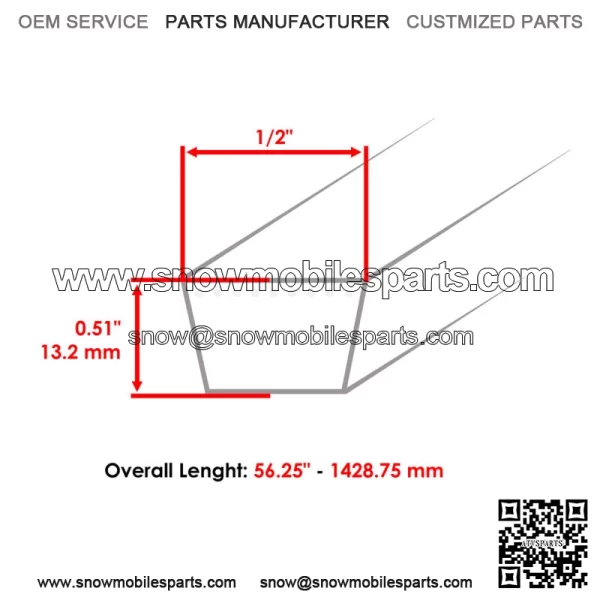 48285 486284 52" Deck Drive V Belt For Scag Super Z SMZ52  SSZ18 20 22 STHM 18 - Image 3