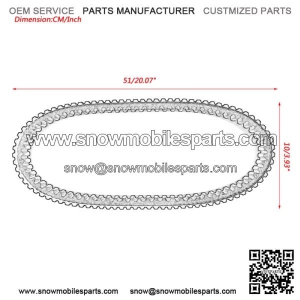 Drive Belt For Polaris 3211177 Snowmobile Rush Pro S X Switchback Titan 800 E (For: Polaris) - Image 2