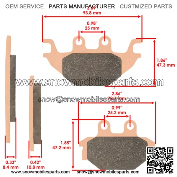 Front and Rear Brake Pads for Can Am DS250 Bombardier DS 250 2006-2022 - Image 2