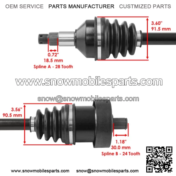 Front CV Joint Axle For Arctic Cat 1000 XT 2013-14 / 1000 H2 2011 Left & Right - Image 3