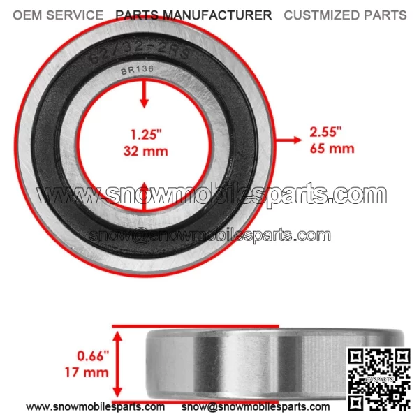 62/32-2RS 62/32 2RS 62/32-2RDQE6 Rubber Sealed Ball Bearings 32x65x17 - Image 2