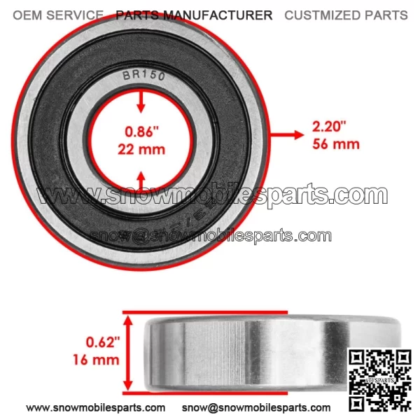 63/22 2RS 63/22-2RS 63/22-2RR9D Rubber Seal Ball Bearings 22x56x16 - Image 2
