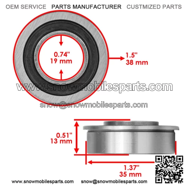 F6003-19-2RS F6003 Flange Deep Groove Sealed Ball Bearings 19x35x13 - Image 2