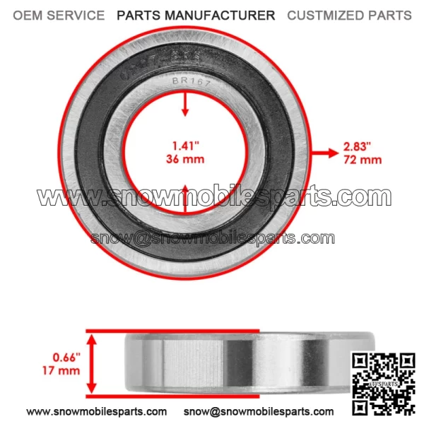 6207-2RS 6207 2RS 62072RS 180207 RS Rubber Seal Ball Bearings 35x72x17 - Image 2